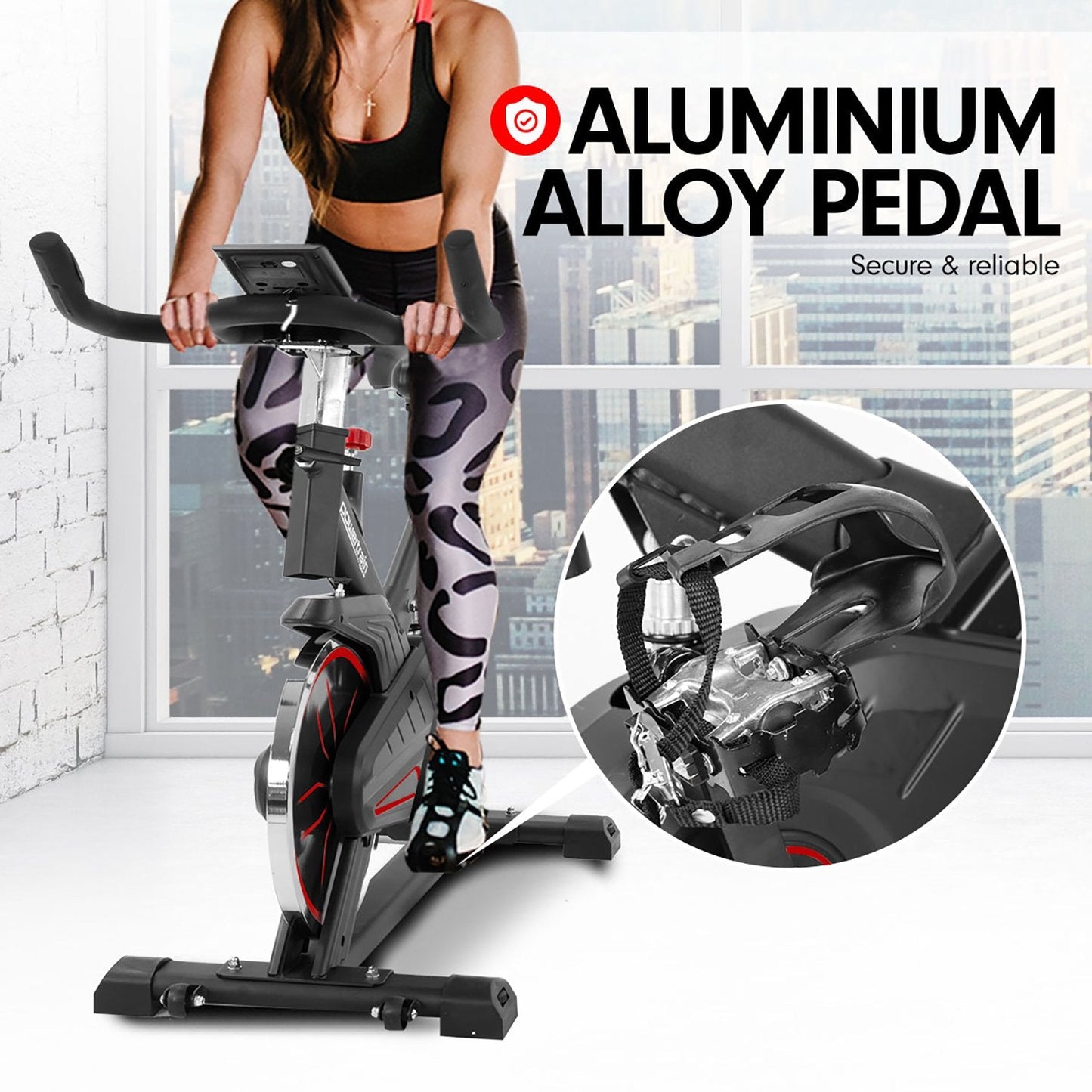 NNEDSZ RX-200 Exercise Spin Bike Cardio Cycling - Red