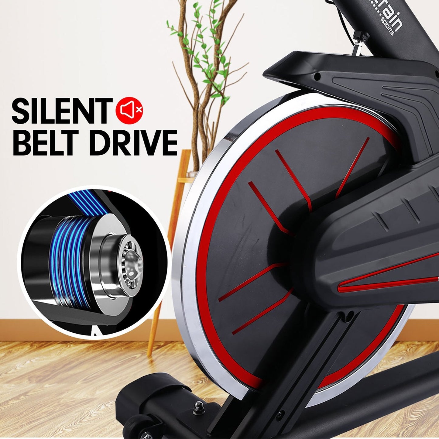 NNEDSZ RX-200 Exercise Spin Bike Cardio Cycling - Red
