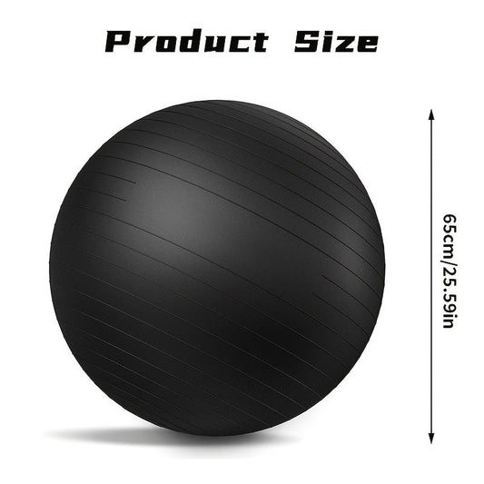 NNETM Heavy-Duty Explosion-Proof Yoga Ball with Air Plug and Pump(Black)