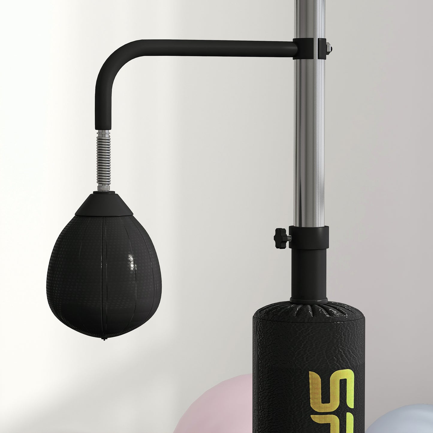 SPORTNOW Boxing Bag, Freestanding Punching Bag, with Reflex Bar, Speed Balls in Black