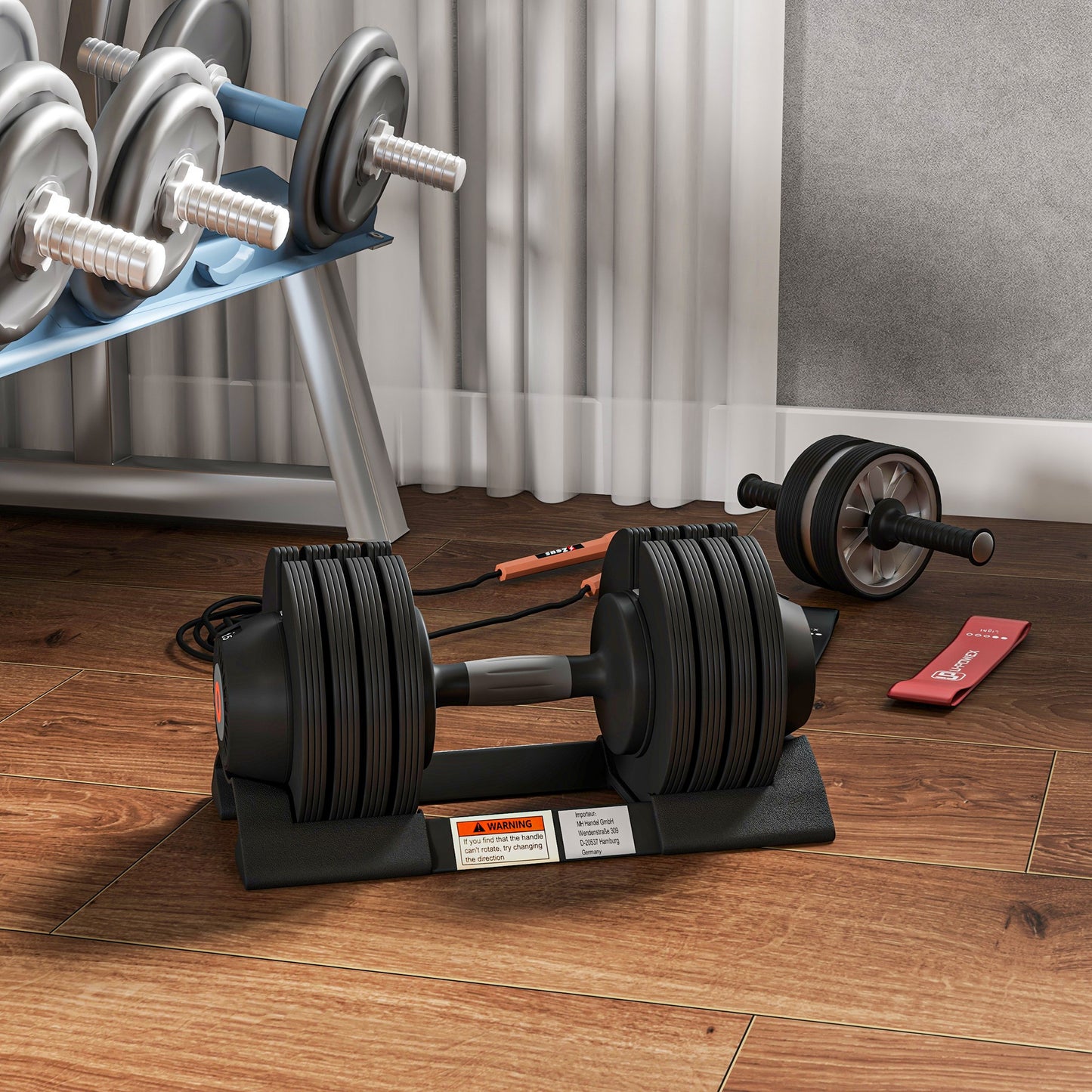 SPORTNOW 2 x 20KG Adjustable Dumbbells Set, 4-in-1 Weights Set with Storage Tray and Non-Slip Handle, Home Gym Fitness Equipment in Black